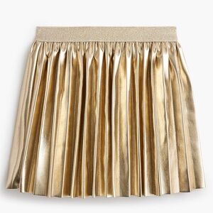 NWT Crewcuts Metallic Gold Pleated Kids Skirt Size 4-5
